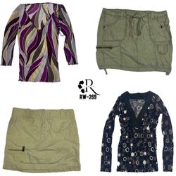 Y2K Skirts & Long Sleeves Mesh Tops (RW-269)