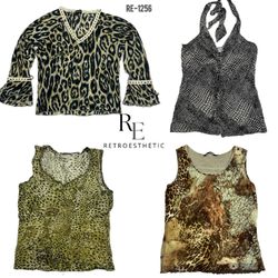 Y2K Mezcla de Tops con Estampado Animal (RE-1256)