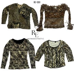Y2K Animal Print Full Sleeve Tops (RE-1261)