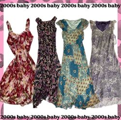 Y2K florale Fairycore Kleider-022