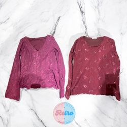 Y2K Top Marsala per Donne: 10 Pz