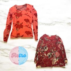 Blusas Y2K Scarlet Bloom & Paisley Heat para Mulhe..