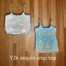 Y2k sequin crop tops  11 pcs