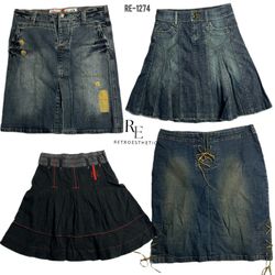 Jupes midi en denim uniques de l'ère Britney Y2K (..