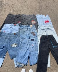 Shorts de bordado sin marca de Hiphop Y2K