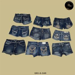 Y2K Distressed Denim Mini Shorts – Vintage Cool (G..
