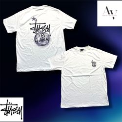 Stussy rework style 8ball star t shirts in white