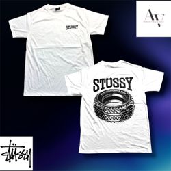 Stussy rework style tire white t shirts