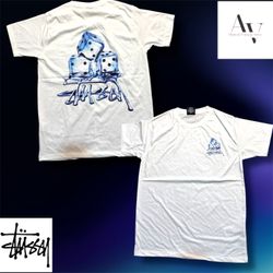 Stussy rework style Ice Dice White T shirts