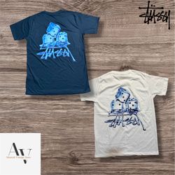 Stussy rework style Icedice black and white tee