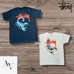 Stussy rework style Scorpion black and white Tee