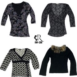 Y2K All Black Rave Full Sleeve Tops (RW-286)