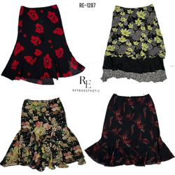 Y2K Floral Summer Poly Skirts (RE-1287)