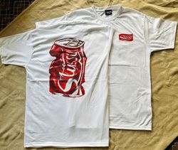 Stussy red can rework style white tees