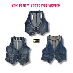 Y2K Denim Vests for Women 💥