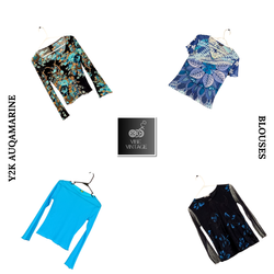 Y2K AQUAMARINE BLOUSES