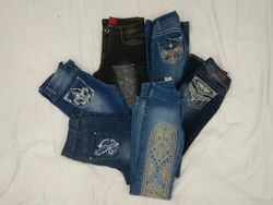 IQ0149 Y2k Rétro Grunge Jeans Mélangés