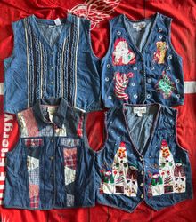 Denim embroidery waistcoat