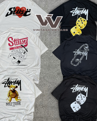 T-shirt in stile rework Stüssy #12625