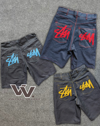 Stüssy rework style denim shorts #12625
