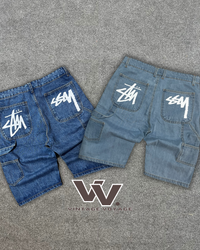 Stüssy rework style denim shorts #12625
