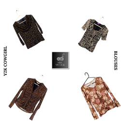 Y2K COW GIRL BLOUSES
