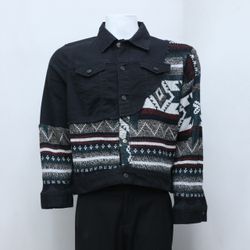 CR-77 Reworked Sweater Patch Denim Jacket