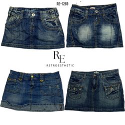 Y2K IT Girl Denim Mini Skirts (RE-1269)