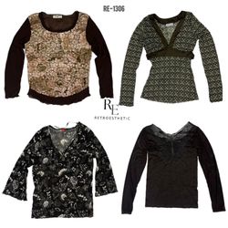 Y2K Earthy Tone Full Sleeve Tops (RE-1306)