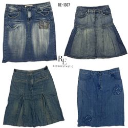 Y2K IT Girl Denim Midi Skirts (RE-1307)