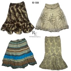 Y2K Unique Floral Summer Skirts (RE-1308)