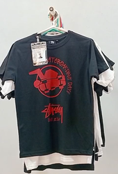 CR-84 Reworked Style Printed Stussy T-Shirts