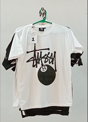 CR-89 Reworked Style Unisex Stussy Printed T-Shirt..