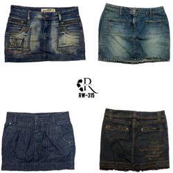 Y2K Cyber Girl Era Denim Mini Skirts (RW-315)