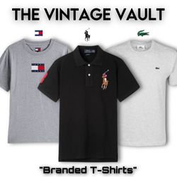 T-shirt di marca tra cui Polo Ralph Lauren, Lacost..