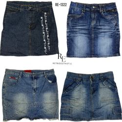 Y2K IT Girl Denim Mini Skirts (RE-1322)