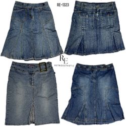 Y2K Britney Era Denim Midi Skirts (RE-1323)