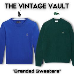 Maglioni di marca tra cui Polo Ralph Lauren, Lacos..
