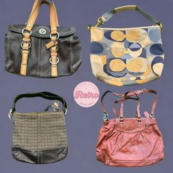 Vintage Coach Bags | Retro Colorblock & Deep Leath..
