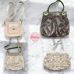 Vintage Coach Bags | Soft Neutrals & Glossy Espres..