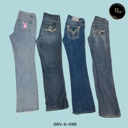 Retro Y2K Black Jeans | Low Waist Flared Fit (GRV-..