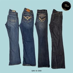 Dark Blue Y2K Flare Denim | Low Rise Vintage Look ..