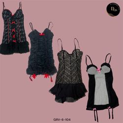 Y2K Black Mesh Baby Doll Beauty (GRV-6-104)