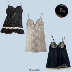 Vintage Black & White Babydoll – Y2K Aesthetic (GR..