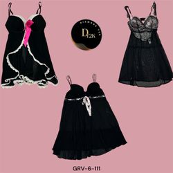 Vintage Y2K Babydoll in Pink & Schwarz – Romantisc..