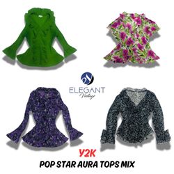 Y2K Pop Star Aura Tops Mix - 12 pieces - EV0398