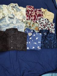 #03 Hawaiian printed men shirts 23pcs