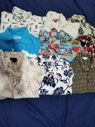 #04 Hawaiian printed men shirts 22 pcs