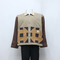 CR-103 Reworked Style Men's Carhartt Patchwork Jac..