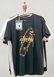 CR-107 Reworked Style Unisex Printed Stussy T-Shir..